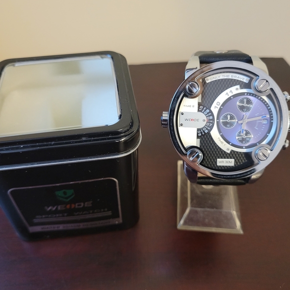 New Dual Time zone Purple Weide Men’s Fashion Watch with box - Picture 1 of 4